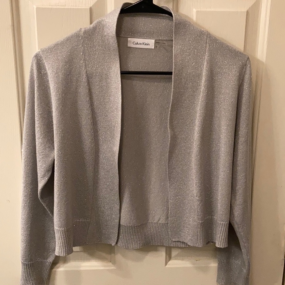 Calvin Klein silver gray shrug